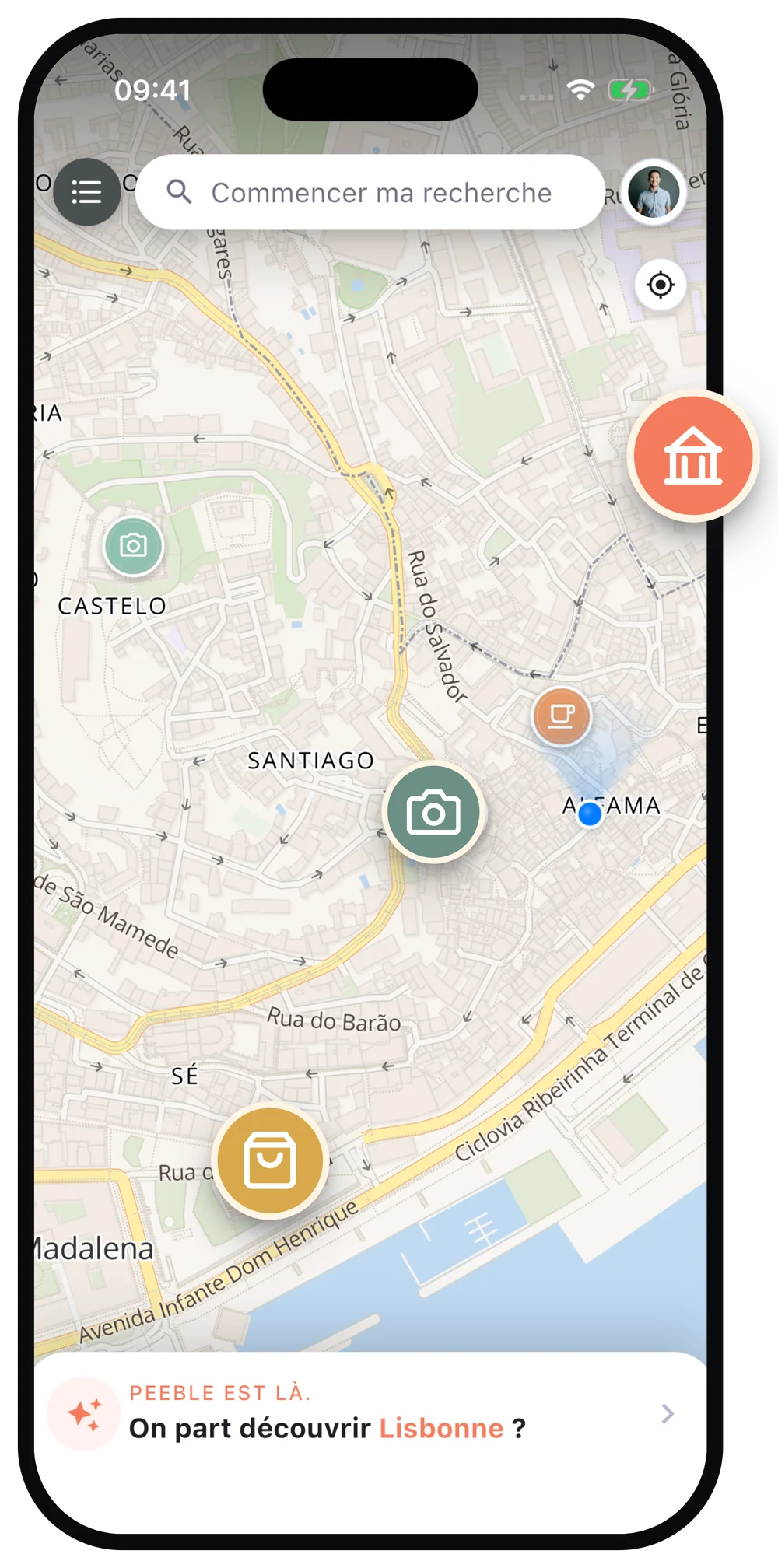 Peeble te guide sur ta carte